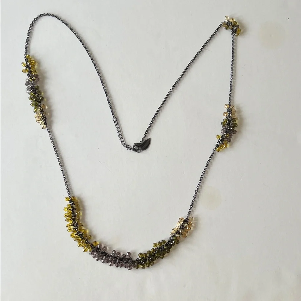 Coldwater Creek Ombré necklace with crystal beads and matching earrings.